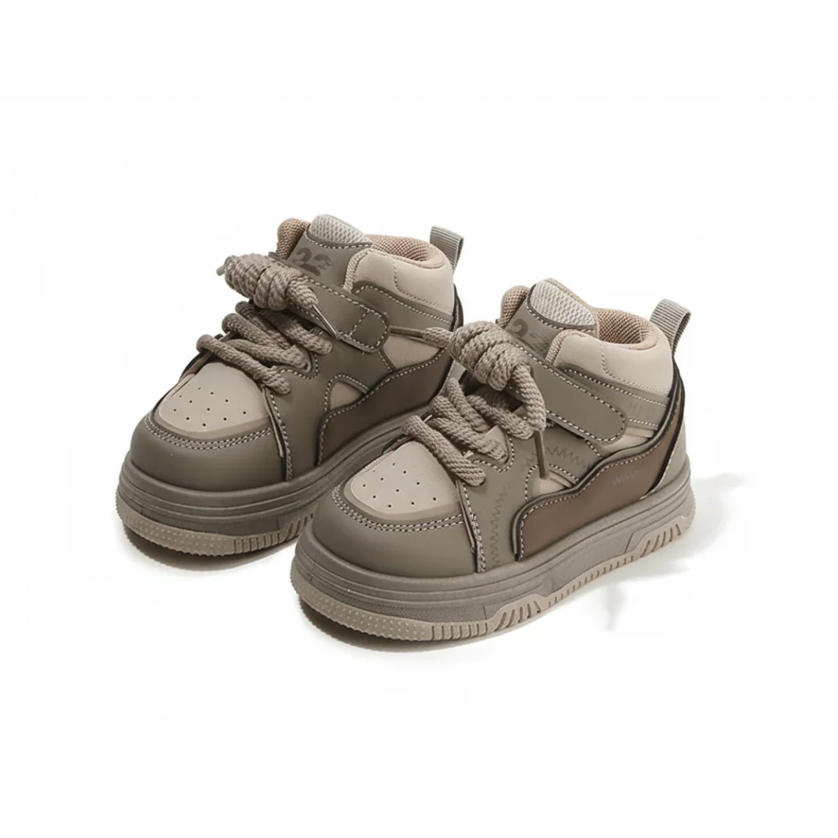 ZenWalk- Brown High-Top Kids Sneakers - Zen Walk