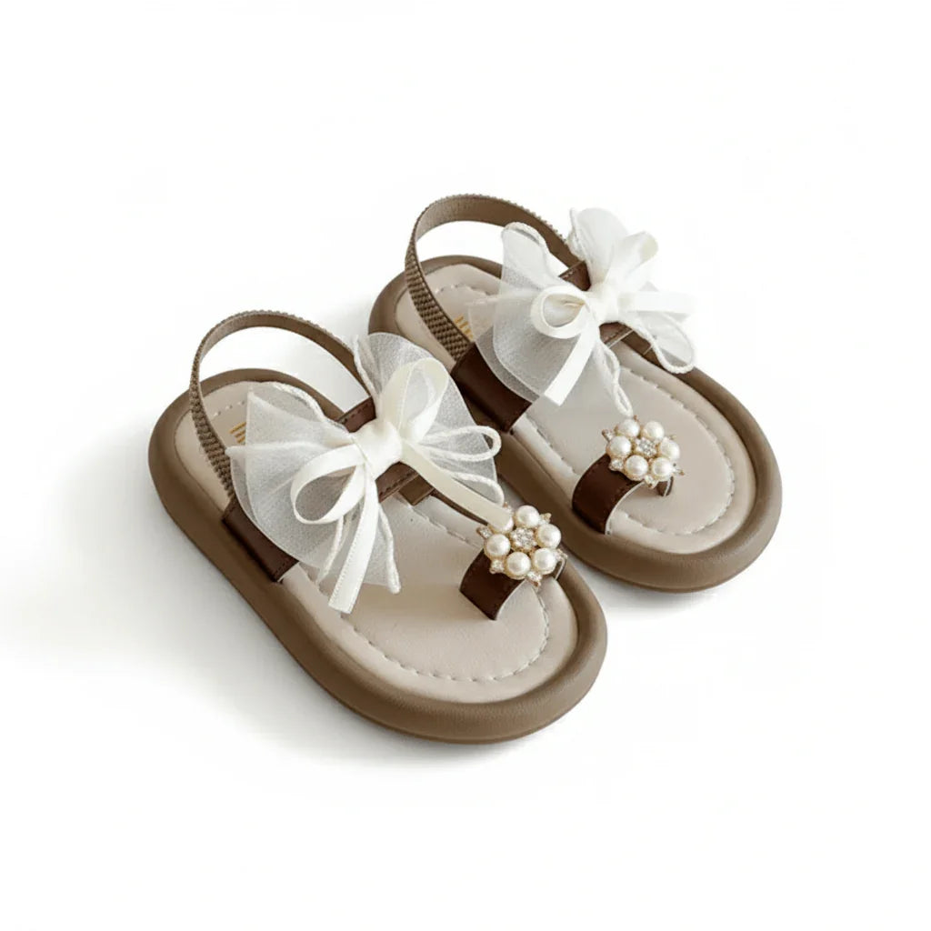 ZenWalk- Pearl Bow Baby Girl Sandals - Zen Walk