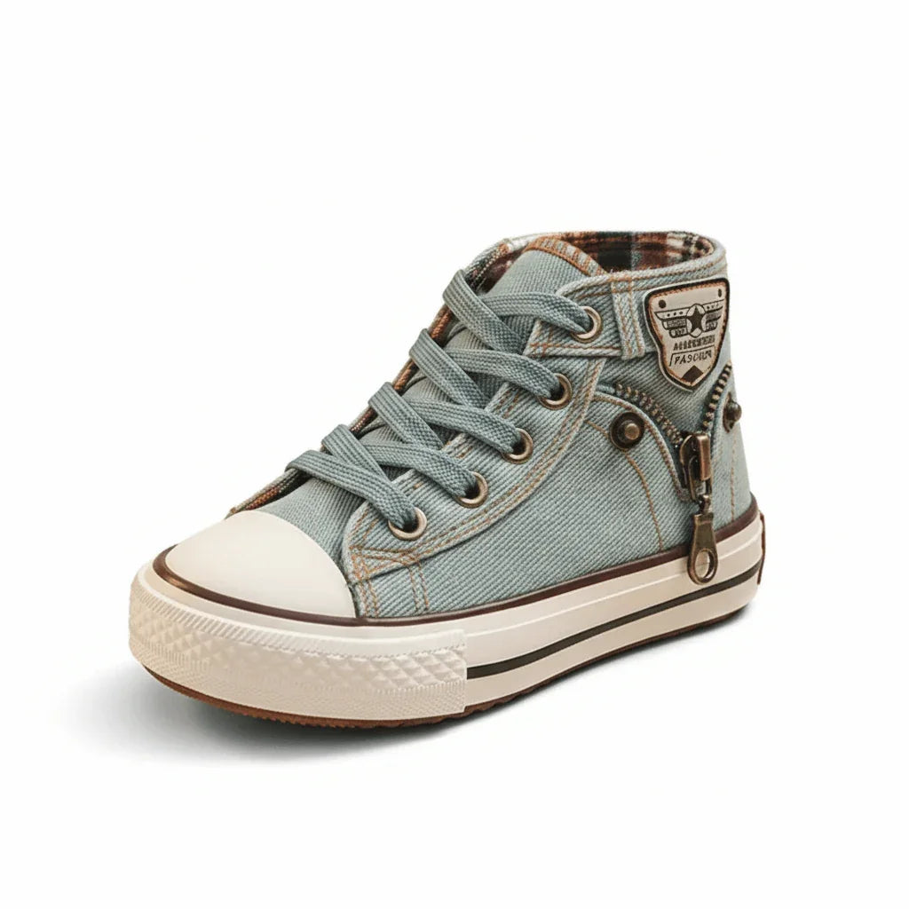 ZenWalk- Denim High-Top Kids Sneakers - Zen Walk