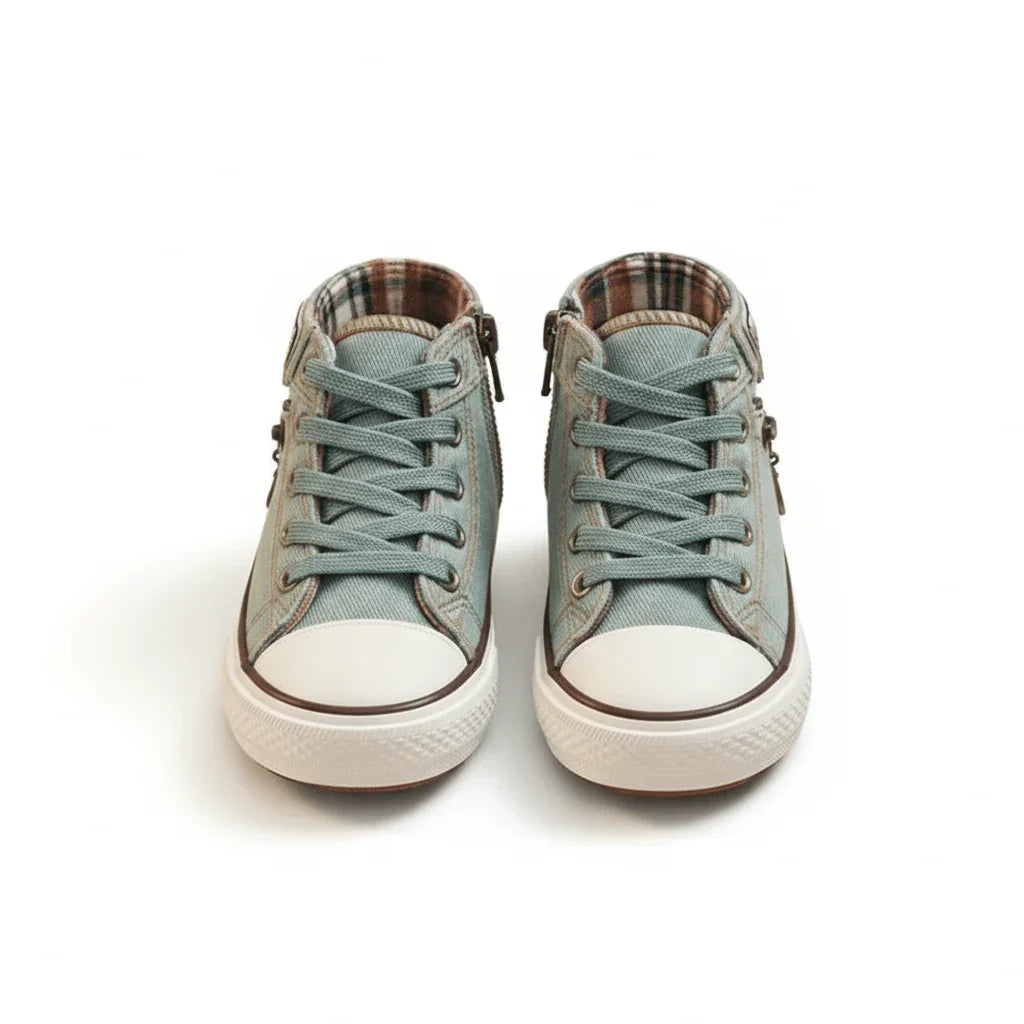 ZenWalk- Denim High-Top Kids Sneakers - Zen Walk